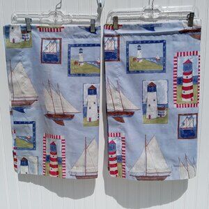 WESTPOINT STEVENS Standard Pillow Shams Sailboat Lighthouses Covers Vintage PAIR